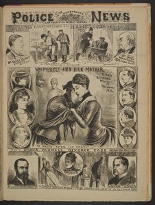 "Pani Piercey i jej matka. Bardzo serdeczne spotkanie w więzieniu Holloway. Jestem niewinna, matko. Jestem niewinny", Ilustrowane Wiadomości Policyjne, 22 listopada 1890 r. (papier gazetowy) autorstwa English School