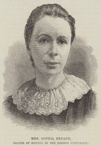 Pani Sophia Bryant, doktor nauk ścisłych Uniwersytetu Londyńskiego (grafika) autorstwa English School