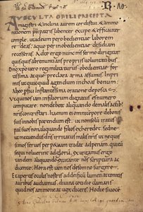 Ms 197 f.1r Reguła św. Benedykta autorstwa English School