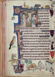 Ms 242 f.55v Ukrzyżowanie, z Godzin Packham-Clifford, Korzystanie z Sarum, ok. 1314-31 (złoty liść i tempera na pergaminie) autorstwa English School