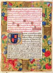 Ms 261 fol.1r Strona ze zbioru traktatów o zarazie po łacinie i angielsku, ok. 1500 autorstwa English School