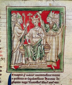 Ms 6712 (A.6.89) fol.141r Ryszard I (1157-99) miniatura z Flores Historiarum, Matthew Paris, 1250-52 autorstwa English School