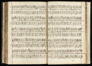 Ms 782 ff.107v-108 "Chodź stąd, odejdź Hekate", nuta do "Makbeta" (tusz na papierze) autorstwa English School