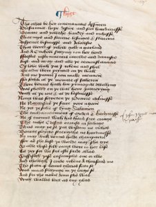 Ms. New Coll 314, f19r, The Canterbury Tales autorstwa Geoffreya Chaucera (pióro i atrament na welinie) autorstwa English School
