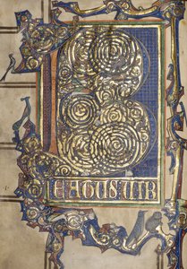 Ms. New Coll 358, strona tytułowa, Psałterz, St. Alban’s (pióro i atrament oraz złoto na welinie) autorstwa English School