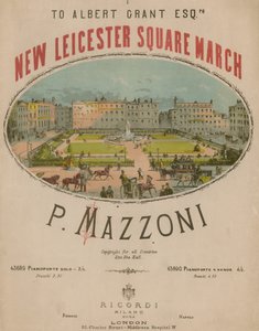 Muzyka do New Leicester Square March autorstwa P Mazzoni autorstwa English School