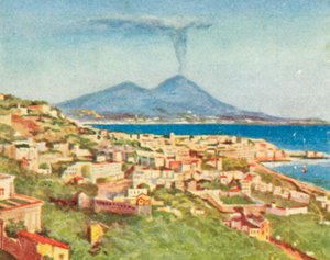 Neapol, miasto i zatoka (kolorowa litografia) autorstwa English School