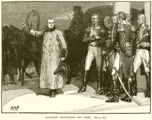 Napoleon porzuca swoją armię autorstwa English School