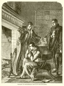 Napoleon w Fontainebleau, przed swoją abdykacją autorstwa English School