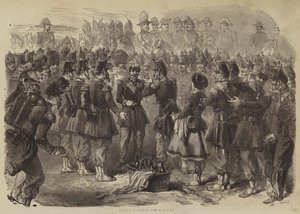 Napoleon III w obozie w Chalons (grafika) autorstwa English School
