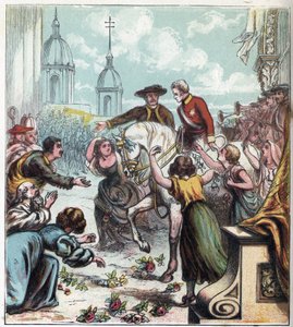 Wojna napoleońska: Książę Wellington (1769-1852) wyzwolił Madryt z uścisku francuskiego w 1812 roku. Wellington pod Madrytem autorstwa English School
