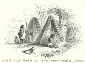 Native Huts, Jervis Bay (grawerunek) autorstwa English School
