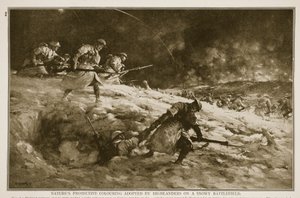Kolorystyka ochronna natury przyjęta przez górali na zaśnieżonym polu bitwy, 1914-19 autorstwa English School