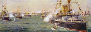 Recenzja marynarki wojennej w Spithead z okazji Diamentowego Jubileuszu Królowej Wiktorii autorstwa English School
