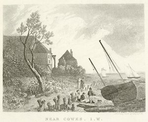 W pobliżu Cowes, Isle of Wight (grawerowanie) autorstwa English School