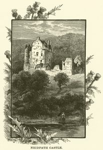 Zamek Neidpath (grawerunek) autorstwa English School