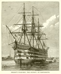Statek flagowy Nelsona „Zwycięstwo” w Portsmouth autorstwa English School