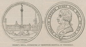 Medal Nelsona, rozdawany w szpitalu Greenwich autorstwa English School