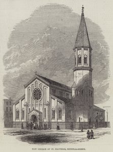 Nowy kościół św. Macieja, Bethnal-Green (rycina) autorstwa English School