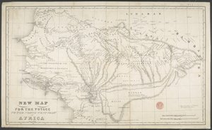 Nowa mapa podróży na północno-zachodnie wybrzeże Afryki, Anno, narysowana i wydrukowana przez Dean & Munday autorstwa English School