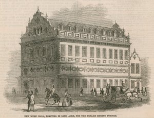 Nowa Sala Muzyczna, wzniesiona w Long Acre, dla Szkół Śpiewu Hullah autorstwa English School