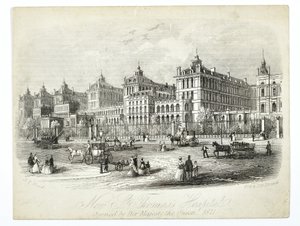 Nowy Szpital św. Tomasza, otwarty przez Jej Królewską Mość Królową 1871, wyd. J.T. Drewno autorstwa English School