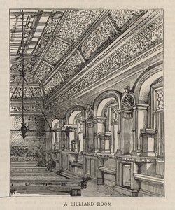 Nowy budynek Klubu Konstytucyjnego przy Northumberland Avenue: Sala bilardowa autorstwa English School