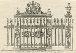 Nowe wejście do Hyde Parku - część żelaznych balustrad autorstwa English School