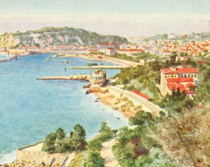 Nicea i Baie des Anges (kolorowa litografia) autorstwa English School