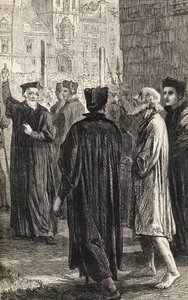 Nicholas Ridley w drodze na egzekucję, ok. 1865 (drewno) autorstwa English School