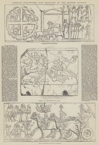 Rzeźby Nimroud, właśnie otrzymane w British Museum (grawerowanie) autorstwa English School