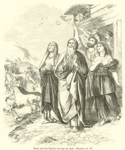 Noe i jego Rodzina opuszczają Arkę, Genesis, viii, 16 autorstwa English School