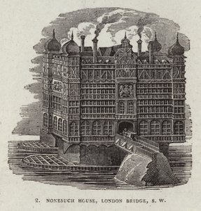 Nonesuch House na Old London Bridge autorstwa English School