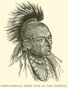 Twarz Indian północnoamerykańskich, Ojibway autorstwa English School