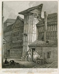 North East Widok starego domu stojącego niedawno w Pasażu Sweedons, Grub Street autorstwa English School