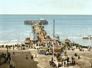 North Pier, Blackpool (zdjęcie ręcznie kolorowane) autorstwa English School