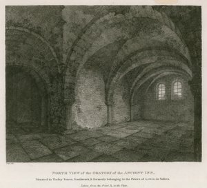 Widok północny Oratorium Starożytnej Karczmy znajdującej się przy Tooley Street, Southwark autorstwa English School