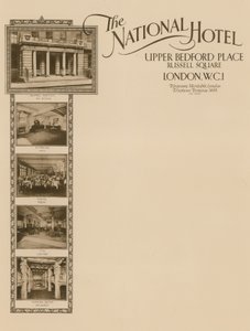 Notatnik z The National Hotel, Upper Bedford Place, Russell Square autorstwa English School