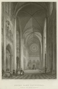 Katedra Notre Dame, Widok Transeptu Południowego (rycina) autorstwa English School