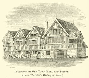 Stary ratusz i więzienie w Nottingham autorstwa English School