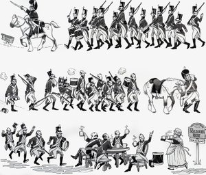 Ilustracja do rymowanki: Wielki Stary Książę Yorku autorstwa English School