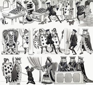 Ilustracja do rymowanki: Królowa kier autorstwa English School