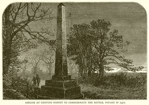 Obelisk w Chipping Barnet dla upamiętnienia bitwy, stoczonej w 1471 r.