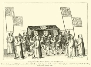 Obsequis sir Philipa Sidneya, niosących trumnę autorstwa English School