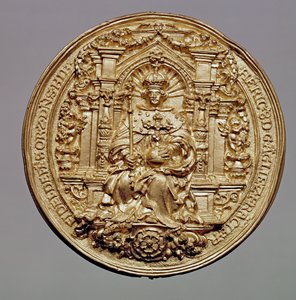 Awers pieczęci Henryka VIII (1491-1547) (złoto) (patrz 181809 na odwrocie) autorstwa English School