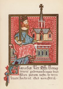 Offa, król Mercji (kolorowa litografia) autorstwa English School