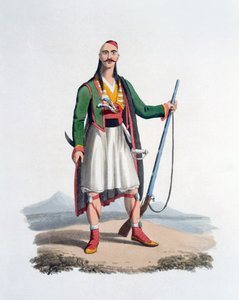Oficer Spahis, 1818 (kolorowa akwatinta) autorstwa English School