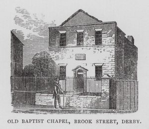 Stara Kaplica Baptystów, Brook Street, Derby (rycina) autorstwa English School