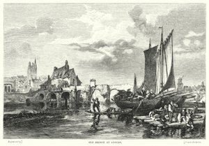 Stary most w Angers (grawerunek) autorstwa English School