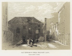 Stary kościół przy Inkle Factory Lane, rozebrany w 1845 r. (rycina) autorstwa English School